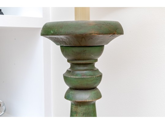 Charming Farmhouse Chic Green Painted Floor Lamp