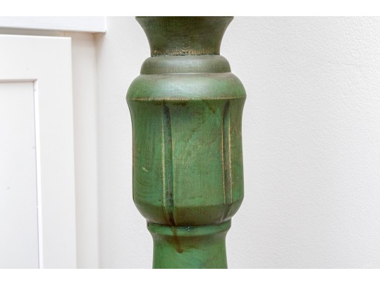 Charming Farmhouse Chic Green Painted Floor Lamp