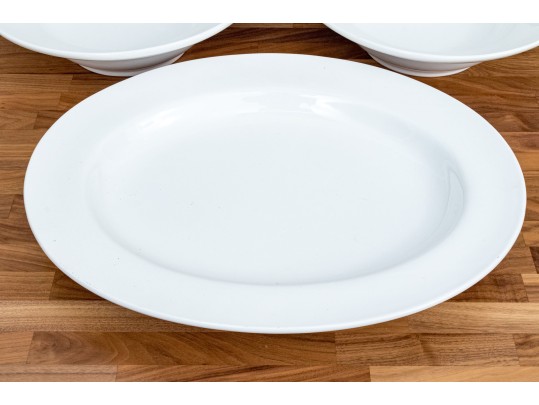 Three Italian White Ceramic Serving Pieces