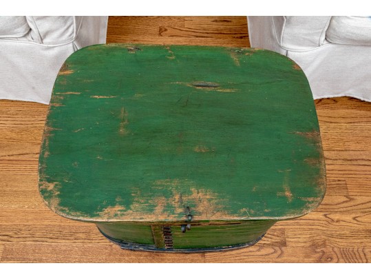 Hand-crafted Wood And Iron Lidded Storage Box