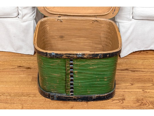 Hand-crafted Wood And Iron Lidded Storage Box