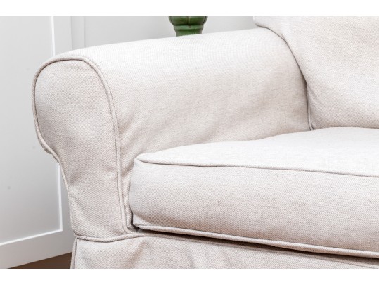 Pair Of Mitchell Gold For Pottery Barn Slipcovered Club Chairs 