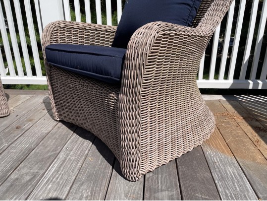 Kingsley-Bate Pair Of Woven Wicker Outdoor Armchairs