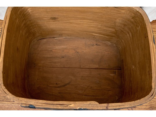 Hand-crafted Wood And Iron Lidded Storage Box