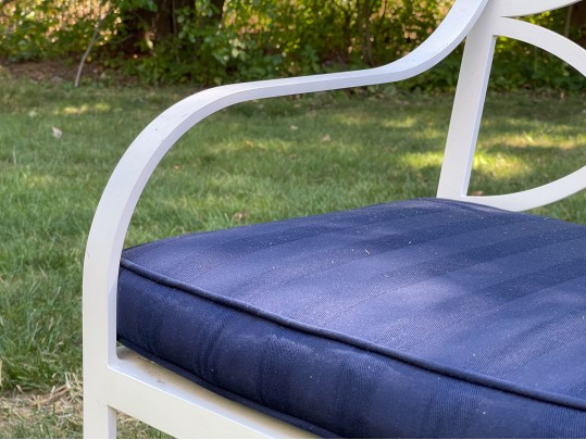 McKinnon And Harris Pair Of White Regency Style Aluminum Patio Chairs