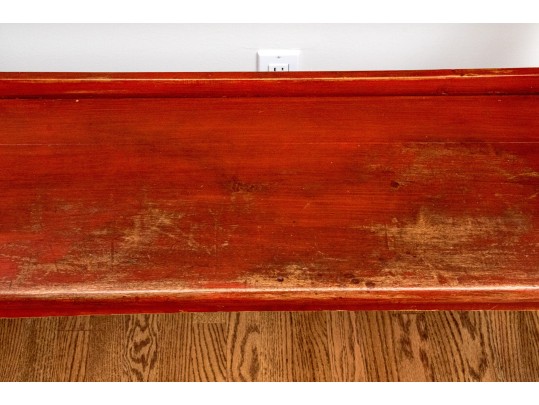 Vintage Farmhouse Chic Red Painted Bench