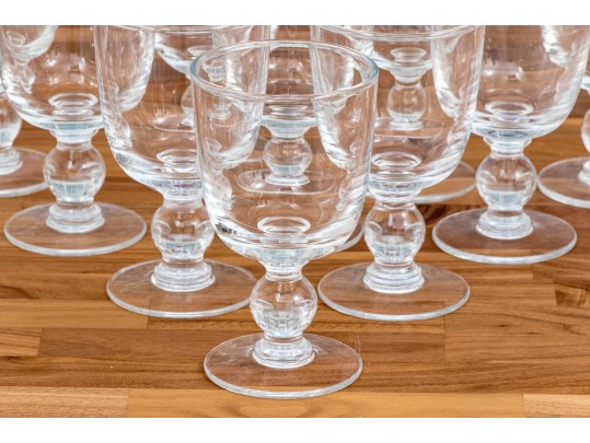Set Of Ten Stemmed Glass Goblets