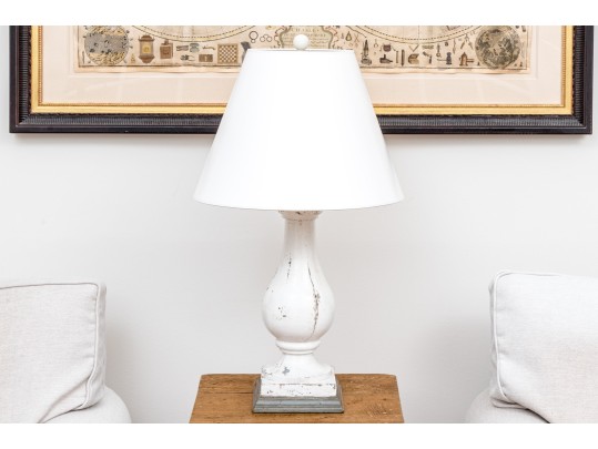Farmhouse Chic Painted Baluster Table Lamp