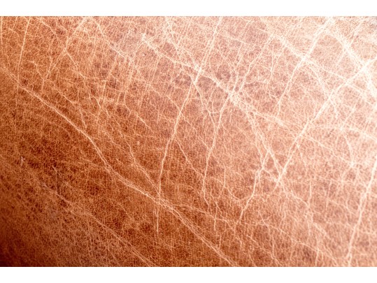 Vintage Crate & Barrel Leather Upholstered Club Chair And Throw Blanket