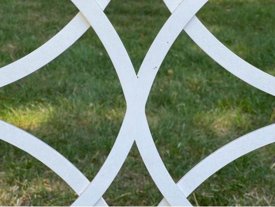 McKinnon And Harris Pair Of White Regency Style Aluminum Patio Chairs