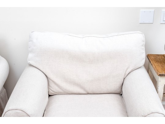 Pair Of Mitchell Gold For Pottery Barn Slipcovered Club Chairs 