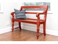 Vintage Farmhouse Chic Red Painted Bench