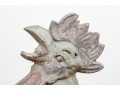 Antique Cast Lead Sculpturesque Rooster On Stand