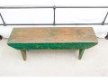 Antique Farmhouse Painted Wood Bench In Green