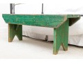 Antique Farmhouse Painted Wood Bench In Green