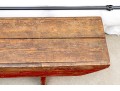 Antique Farmhouse Painted Wood Bench In Red