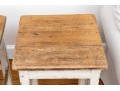 Pair Fabulous French Country Rustic Painted Taborets
