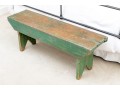 Antique Farmhouse Painted Wood Bench In Green