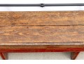Antique Farmhouse Painted Wood Bench In Red