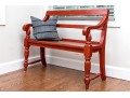 Vintage Farmhouse Chic Red Painted Bench