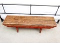 Antique Farmhouse Painted Wood Bench In Red