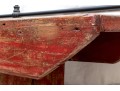 Antique Farmhouse Painted Wood Bench In Red