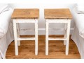 Pair Fabulous French Country Rustic Painted Taborets