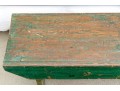 Antique Farmhouse Painted Wood Bench In Green