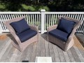 Kingsley-Bate Pair Of Woven Wicker Outdoor Armchairs
