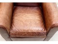 Vintage Crate & Barrel Leather Upholstered Club Chair And Throw Blanket