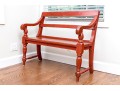 Vintage Farmhouse Chic Red Painted Bench