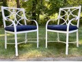 McKinnon And Harris Pair Of White Regency Style Aluminum Patio Chairs