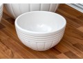 Three Roseville Pottery White Glazed Ceramic Mixing Bowls