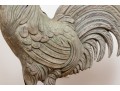 Antique Cast Lead Sculpturesque Rooster On Stand