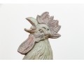 Antique Cast Lead Sculpturesque Rooster On Stand