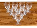 Set Of Ten Stemmed Glass Goblets
