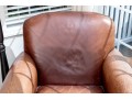 Vintage Crate & Barrel Leather Upholstered Club Chair And Throw Blanket