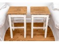Pair Fabulous French Country Rustic Painted Taborets