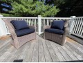 Kingsley-Bate Pair Of Woven Wicker Outdoor Armchairs