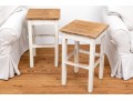 Pair Fabulous French Country Rustic Painted Taborets