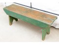 Antique Farmhouse Painted Wood Bench In Green