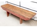 Antique Farmhouse Painted Wood Bench In Red