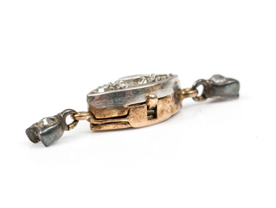 14k Gold Beautiful Antique Diamond Bead Clasp, App. 0.35 TCW