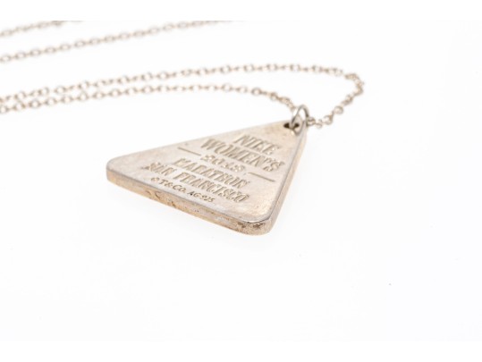 Tiffany And Co. Sterling Silver Nike Award Pendant, With Tiffany Sterling Chain