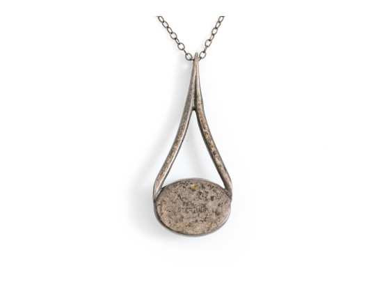 Sterling Silver Lovely Pair Of Complementary Chalcedony And Agate Pendants, With Chains