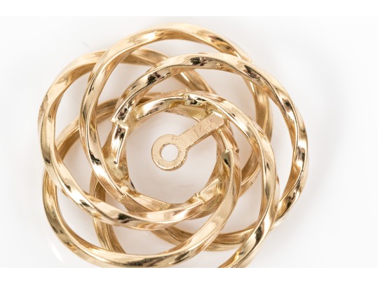 14k Yellow Gold Pair Of Knot Earrings Jackets And Swirl Earrings Jackets