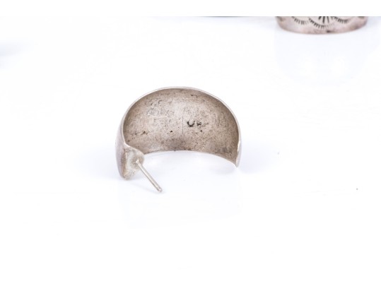 Lot Of Fun Assorted Sterling Silver Southwestern Motif Hoop Earrings