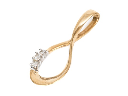 14K And Diamond Infinity Pendant