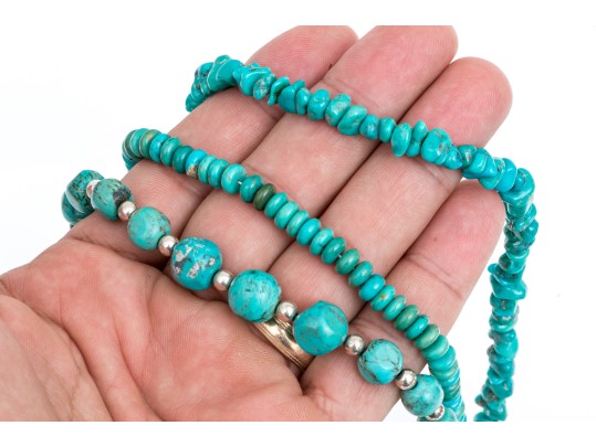 Collection Of Complementary Assorted Turquoise And Howlite Necklaces