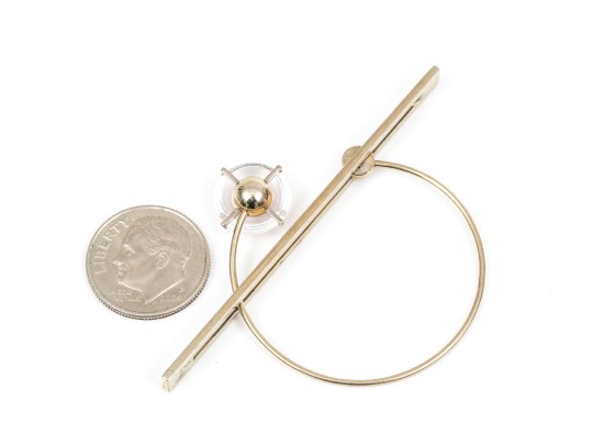 18k Yellow Gold Fabulous Contemporary Quartz Moveable Pendant